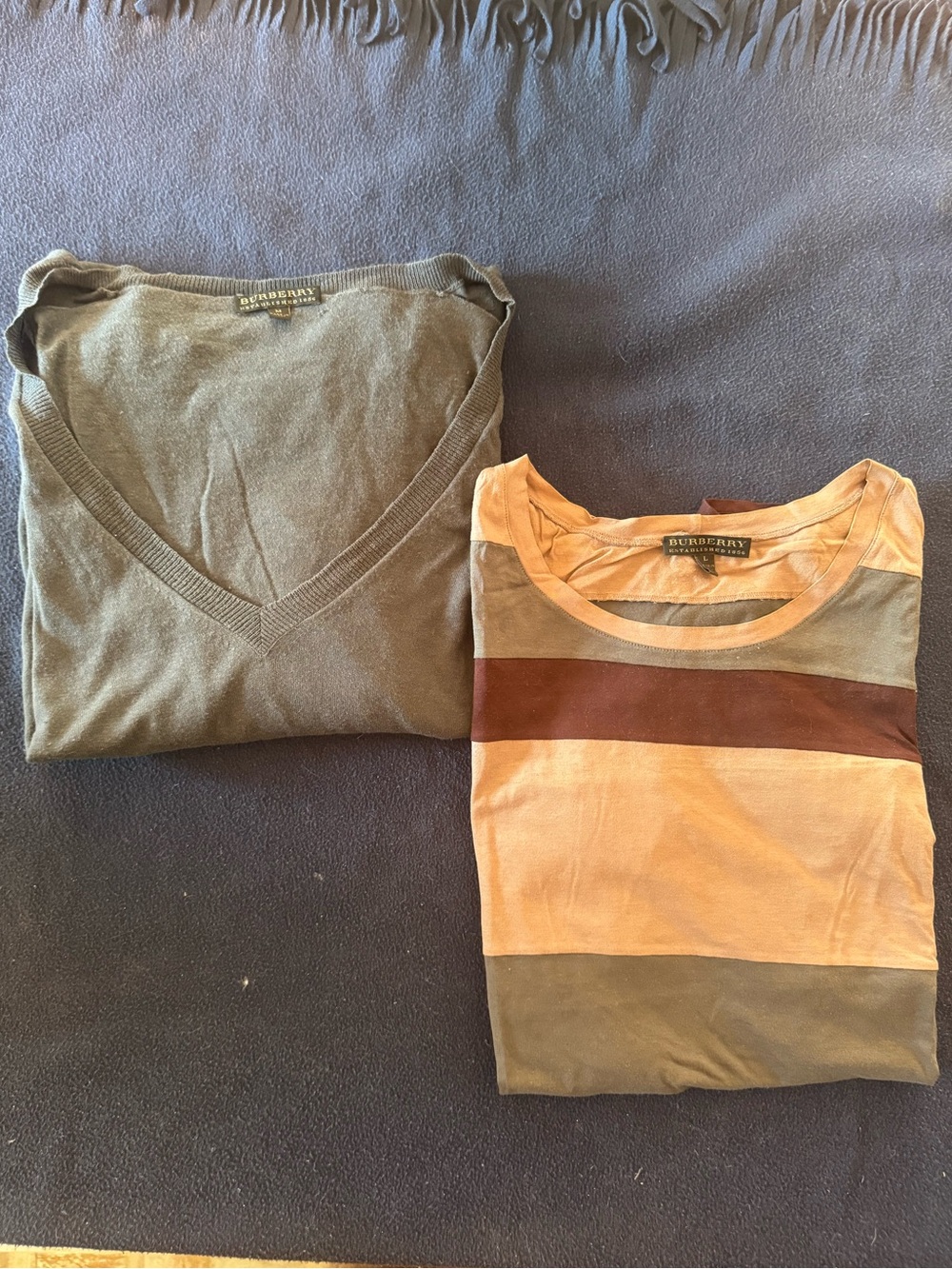 Burberry sweater + tshirt.
